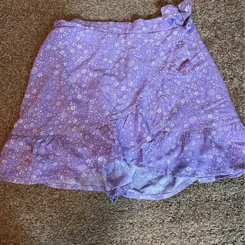 Toddler girl purple floral print skirt 4T and elastic waistband